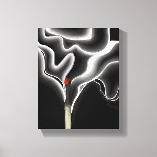 マッチ | 煙コンテンポラリーモダン絵を描の キャンバスプリント (正面)