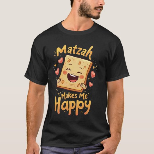 マッツァーが私を幸せにする Tシャツ (正面)