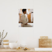 マットにひざまずく柔道の達人 ポスター (キッチン)