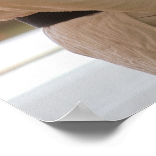 マットにひざまずく柔道の達人 ポスター (角)