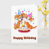 マットのお祝いのハッピーバースデー カード (黄色い花)