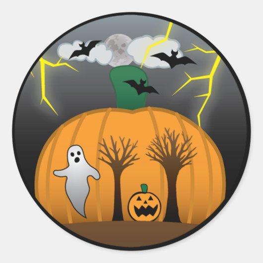マットのハロウィンステッカー ラウンドシール (正面)
