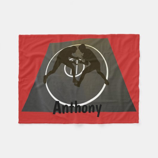 マットのフリースブランケットのパーソナライズなレスリング フリースブランケット (正面(横))