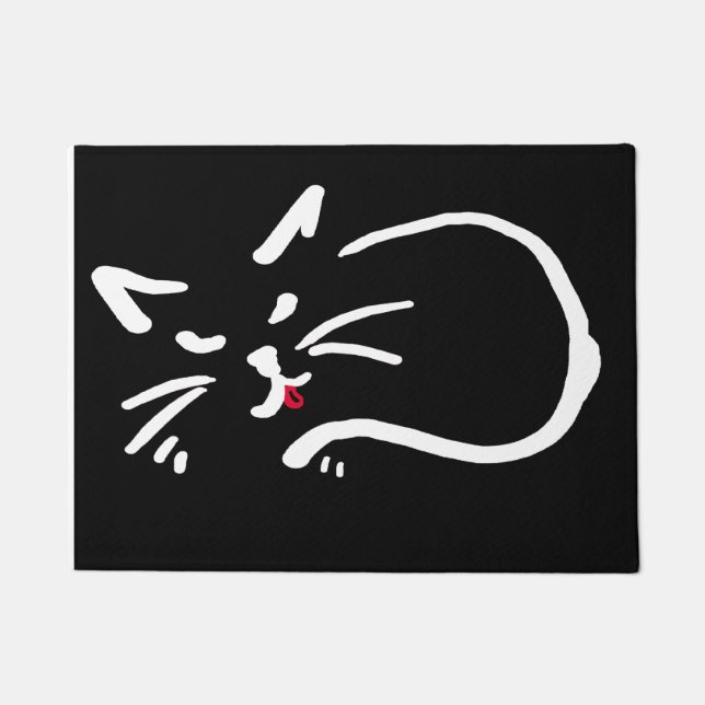 マットの上の猫 ドアマット (正面)