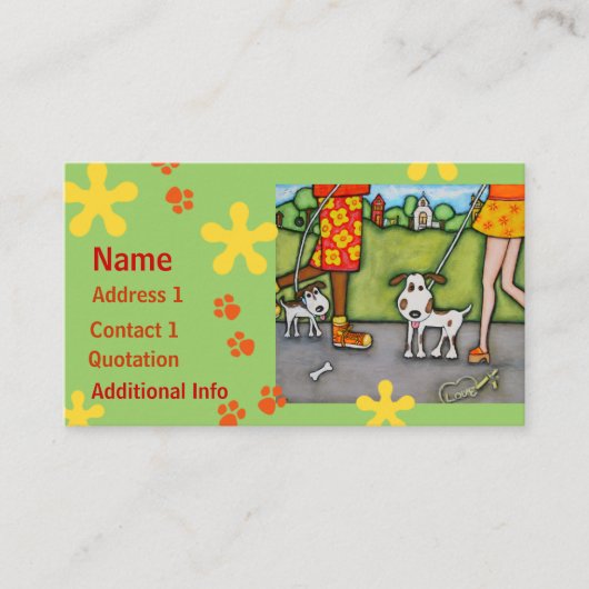 マットの名刺が付いている夏の歩行 名刺 (正面)