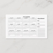 マットの移動式グルーミング2019のカレンダーのデザイン 名刺 (裏面)