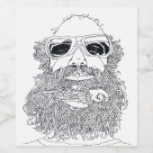 マットはひげの中に鳥がいる ワインラベル (シングルラベル)