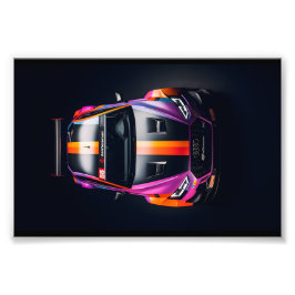 マットカラフルレース車 フォトプリント           