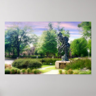 マットキャンバス上のスタイライズドアイアンマイク最終版 ポスター