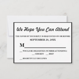 マットゴールドの結婚式RSVP 出欠カード