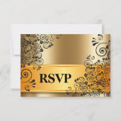 マットゴールドの結婚式RSVP 出欠カード (裏面)