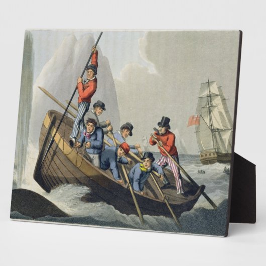 マットスの彫刻した鯨を攻撃する船 フォトプラーク (側面)