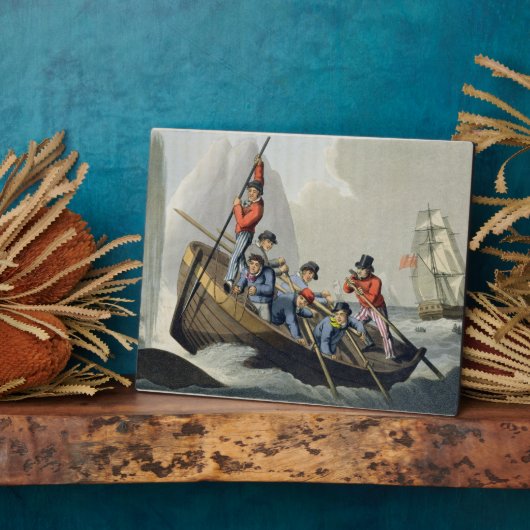 マットスの彫刻した鯨を攻撃する船 フォトプラーク (側面)