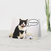 マットツキシード猫誕生日ユーモアカード カード (裏面)