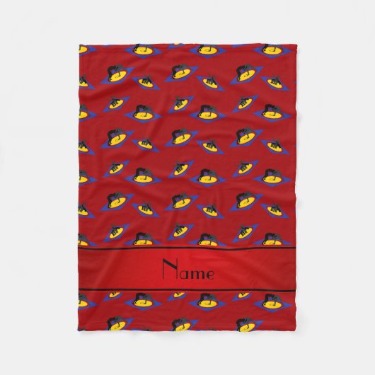 マットパーソナライズされたに赤力士の名前を付ける フリースブランケット (正面)