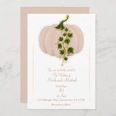 マットピンクパンプキンストーリーブック秋の結婚式 招待状 (正面/裏面)