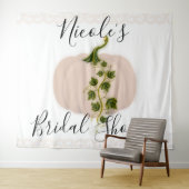 マットピンク パンプキン 秋のブライダルシャワー 背景 タペストリー (インサイチュ(横))