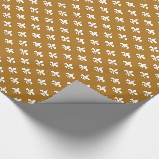 マットフルーアの白い金ゴールド ラッピングペーパー (角)