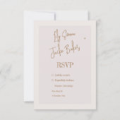 マットフレーム結婚写真のゴールデンベージュRSVP 出欠カード (裏面)