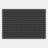 マットブラックとグレーの美的パターン ラッピングペーパーシート (正面2)