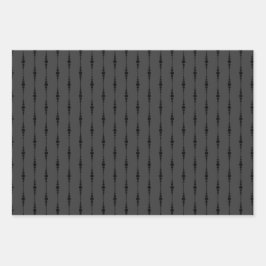 マットブラックとグレーの美的パターン ラッピングペーパーシート