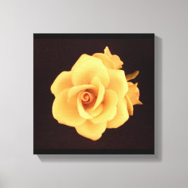 マットブラックに黄色のバラ キャンバスプリント