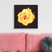 マットブラックに黄色のバラ キャンバスプリント (インサイチュ (リビング))