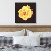 マットブラックに黄色のバラ キャンバスプリント (インサイチュ (寝室))