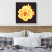 マットブラックに黄色のバラ キャンバスプリント (インサイチュ (寝室))