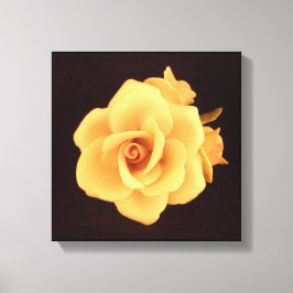 マットブラックに黄色のバラ キャンバスプリント