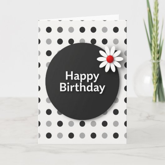 マットブラックの誕生日カード カード (正面)