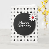 マットブラックの誕生日カード カード (黄色い花)