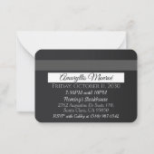マットブラッククレジットカード誕生日招待状 ノートカード (裏面)