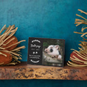 マットブラックピグパーフー緑の写真ペット記念 フォトプラーク (側面)