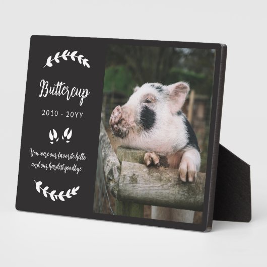 マットブラックピグパーフー緑の写真ペット記念 フォトプラーク (側面)