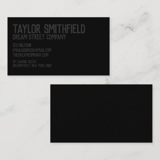 マットブラック素朴プロフェッショナル名刺 名刺 (正面/裏面)