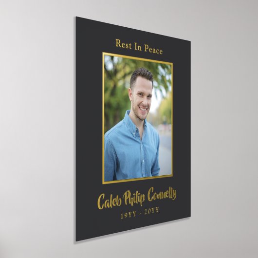 マットブラック金ゴールド安静平和記念撮影 箔ポスター (レイダウン)