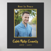 マットブラック金ゴールド安静平和記念撮影 箔ポスター (正面)