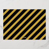 マットブラック＆ゴールド モダン レトロ クリスマス フォト 箔シーズンカード (裏面)