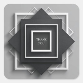 マットブラック&ホワイトフレームエレガモダンントウェディング スクエアシール