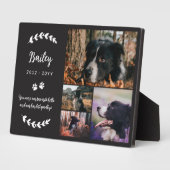 マットブラック 爪痕とグリーン 4枚の写真 ペットメモリアル フォトプラーク (側面)