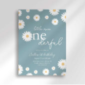 マットブルーデイジーリトル恋しく思オネダーフル招待状 招待状