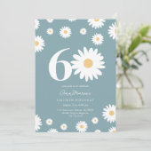 マットブルーデイジー60th誕生日招待状 招待状 (スタンド正面)