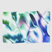 マットメタルから彫られたライト、緑から青のカラー ゴルフタオル (横)