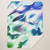 マットメタルから彫られたライト、緑から青のカラー シェルパブランケット (正面)