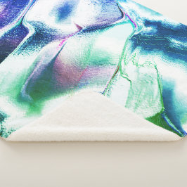 マットメタルから彫られたライト、緑から青のカラー シェルパブランケット