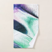 マットメタルから彫られたライト、緑から青のカラー バスタオルセット (ハンドタオル)