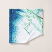 マットメタルから彫られたライト、緑から青のカラー バスタオルセット (ウォッシュタオル)