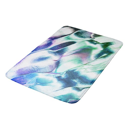 マットメタルから彫られたライト、緑から青のカラー バスマット (アングル)