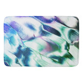 マットメタルから彫られたライト、緑から青のカラー バスマット (正面)